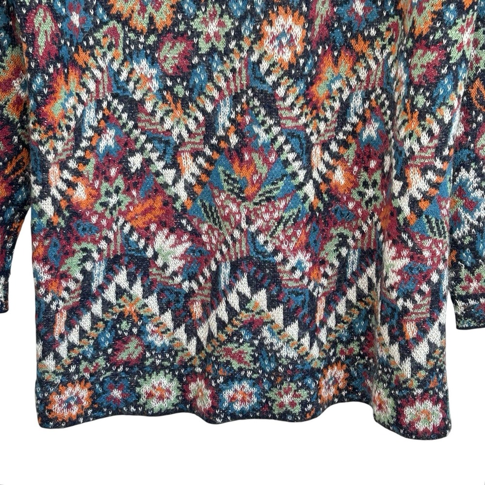 VTG Missoni Floral Tapestry Knit Tunic Sweater M Art Wool Alpaca Jacquard Italy - Picture 6 of 10